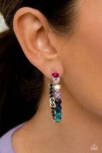Load image into Gallery viewer, Hypnotic Heart Attack - Multi paparazzi life of the party earrings