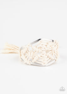 Macrame Mode - White Life of the Party Cuff Paparazzi - Sharon’s Southern Bling 