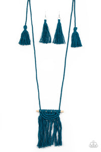Paparazzi Accessories Between You and MACRAME - Blue Necklace - Sharon’s Southern Bling 