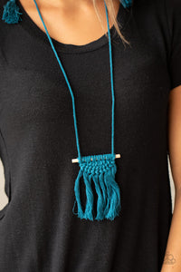 Paparazzi Accessories Between You and MACRAME - Blue Necklace - Sharon’s Southern Bling 