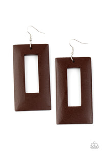 Totally Framed - Brown Paparazzi Accessories Earrings - Sharon’s Southern Bling 