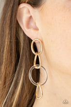 Load image into Gallery viewer, Talk In Circles - Gold Paparazzi Accessories Earrings - Sharon’s Southern Bling 