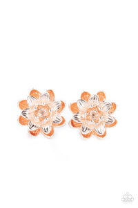 Water Lily Love - Rose Gold Paparazzi Accessories Earrings - Sharon’s Southern Bling 