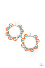 Load image into Gallery viewer, Paparazzi Accessories Groovy Gardens - Blue and orange Flower Earrings - Sharon’s Southern Bling 