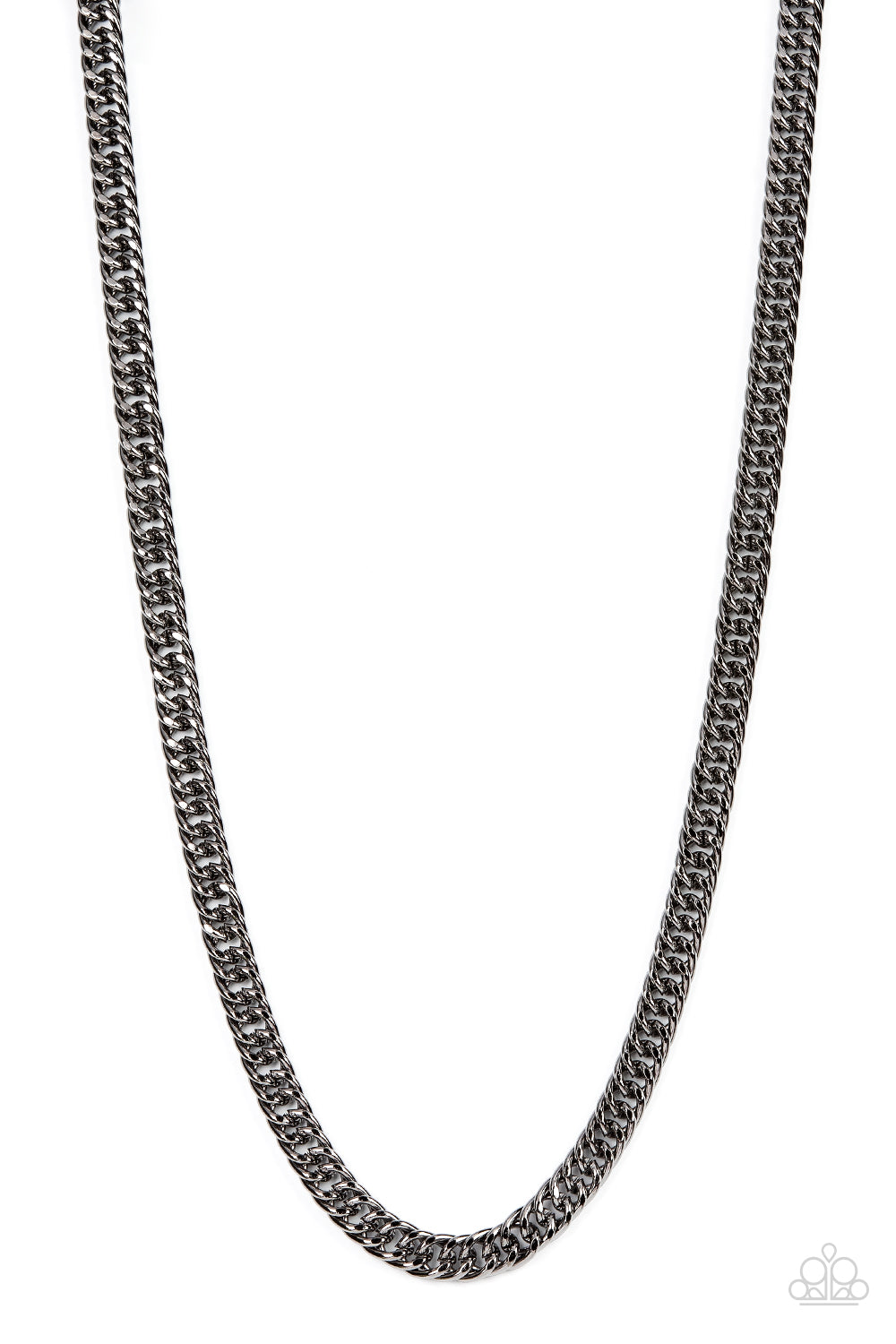 Featuring flashy faceted finishes, oval gunmetal links daringly interlock into a bold curb-like chain across the chest of a classic urban finish. Features an adjustable clasp closure.  Sold as one individual necklace.