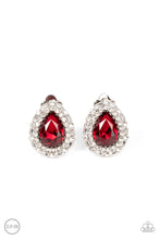 Load image into Gallery viewer, Paparazzi Haute Happy Hour - Red Clip on Earrings