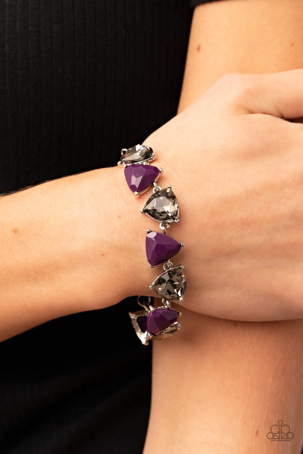 Pumped up Prisms - Purple Paparazzi Bracelet