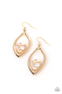 Beautifully Bejeweled - Gold Paparazzi Earrings