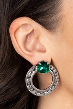 Load image into Gallery viewer, Smoldering Scintillation - Green Post Earrings