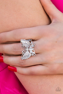 Fearless Flutter - White Butterfly Ring - - Sharon's Southern Bling