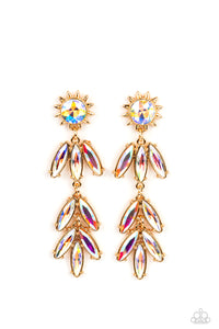 Space Age Sparkle - Gold Paparazzi Earrings