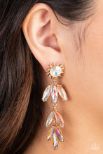 Load image into Gallery viewer, Space Age Sparkle - Gold Paparazzi Earrings