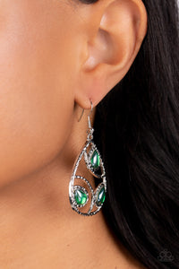 Paparazzi Send the BRIGHT Message - Green Earrings