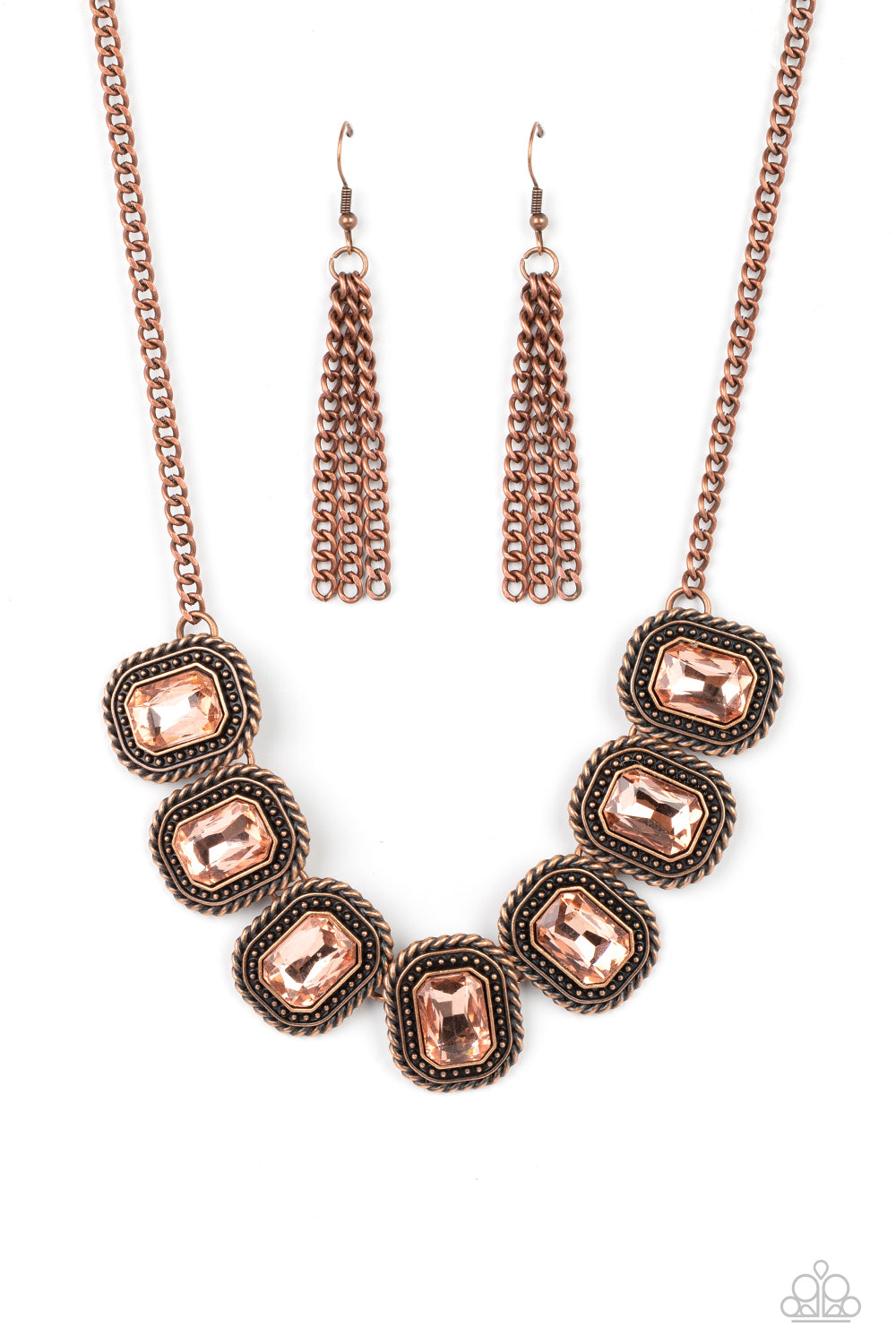 Iced Iron - Copper Paparazzi Necklace