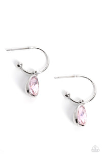 Paparazzi Teardrop Tassel - Pink hoop earrings