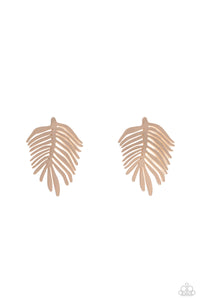 Paparazzi The FROND Row - Gold Earrings