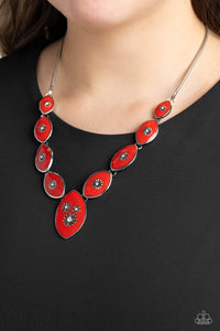 Paparazzi Pressed Flowers - Red Necklace