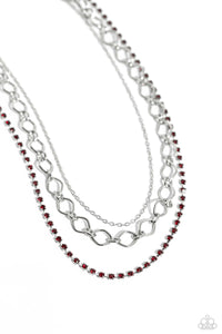 Paparazzi Tasteful Tiers - Red Necklace