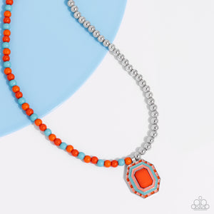 Paparazzi Contrasting Candy - Orange Necklace