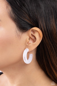 Glassy GAZE - White Hoop Earrings