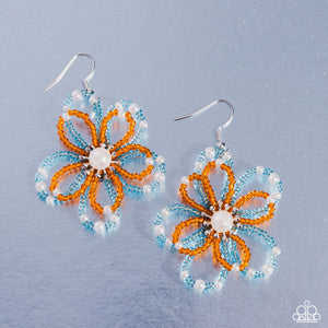 PEARL Crush - Orange Flower earring - Paparazzi Accessories