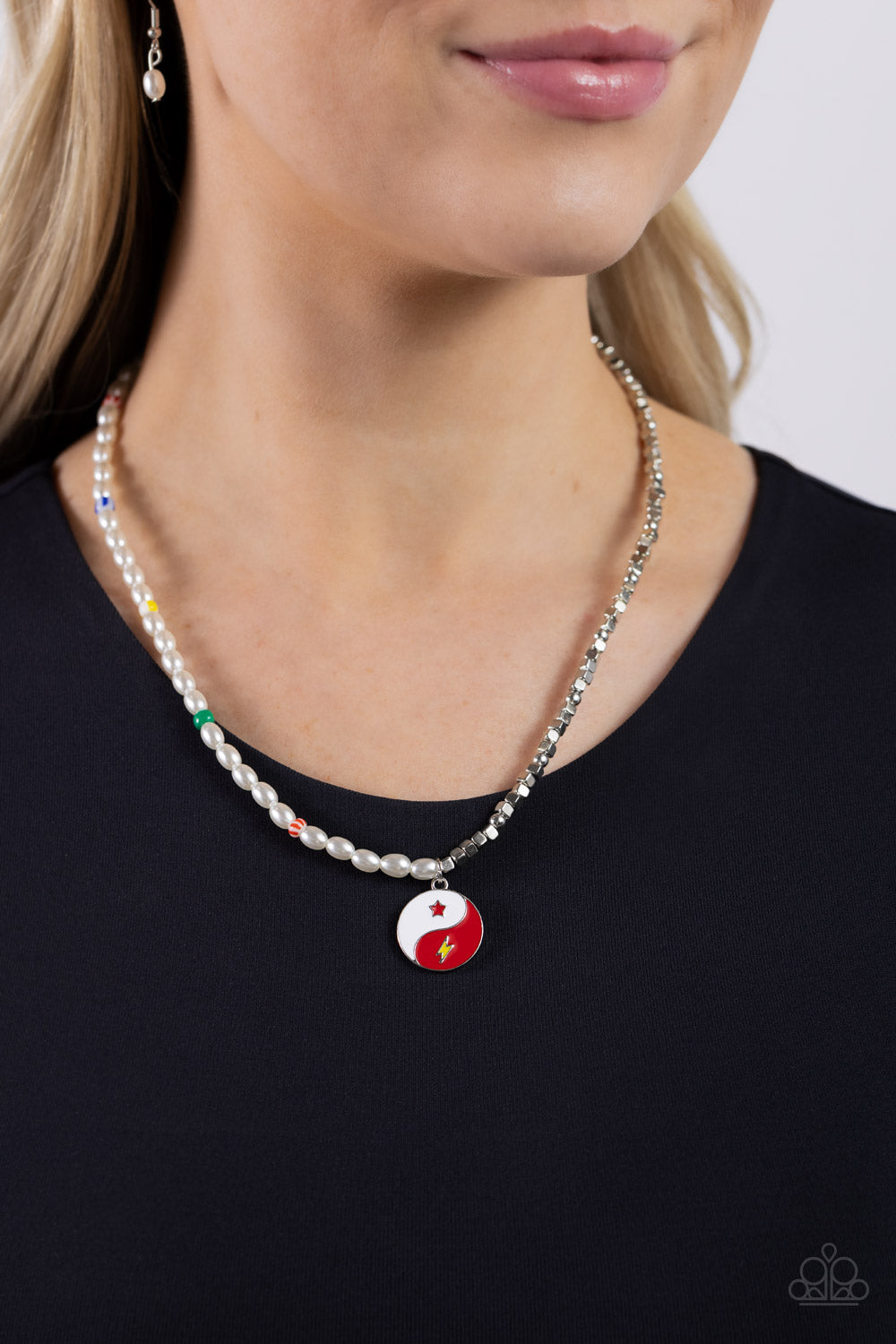 Paparazzi Youthful Yin and Yang - Red Necklace