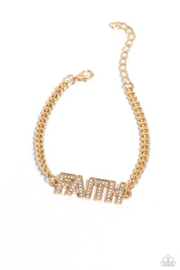 Faithful Finish - Gold Faith - Bracelet  -  Paparazzi Accessories