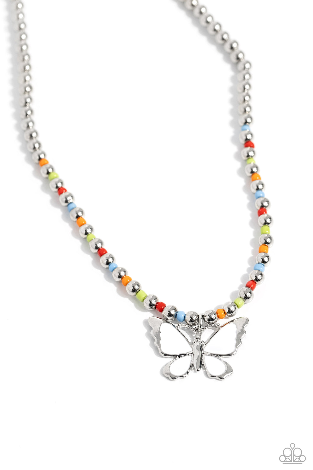 Vibrant Flutter - White Necklace