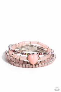 True Loves Theme - Pink HEART Bracelet - - Paparazzi Accessories