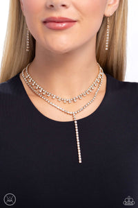 Champagne Night - Gold Choker Necklace Paparazzi Accessories