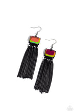 Load image into Gallery viewer, Dreaming Of TASSELS - Black Oil spill earrings - Paparazzi Accessories
