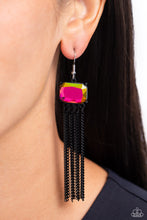 Load image into Gallery viewer, Dreaming Of TASSELS - Black Oil spill earrings - Paparazzi Accessories