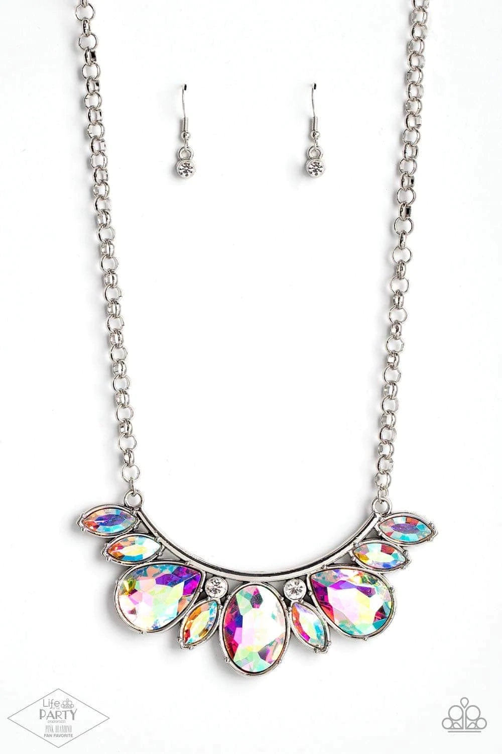 Paparazzi Never Slay Never - Oil Spill Necklace - Pink Diamond Life of the Party Exclusive Sharon’s Southern Bling