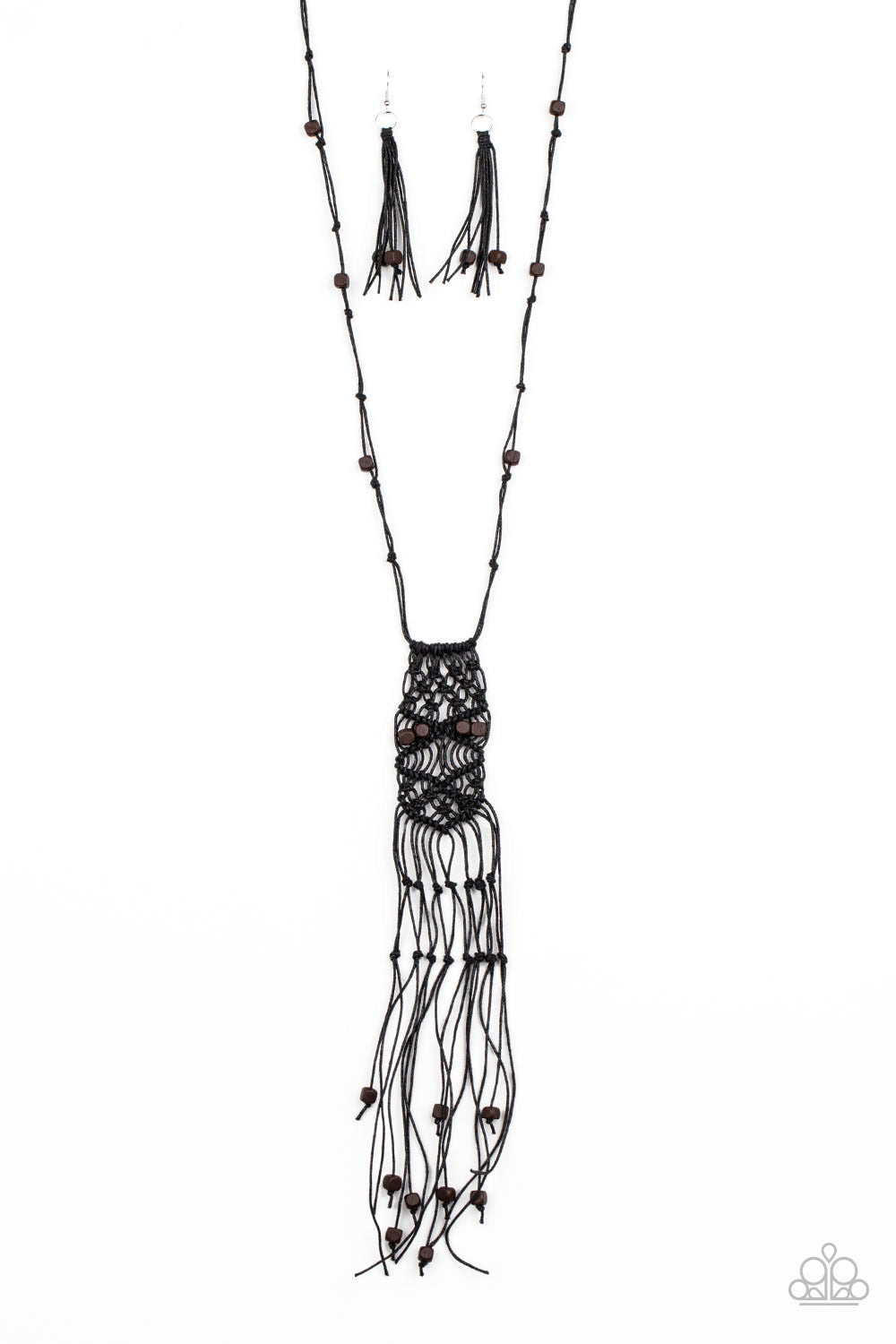 Macramé Majesty - Black Necklace Paparazzi Accessories - Sharon’s Southern Bling 